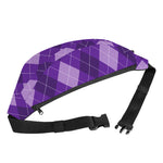 Purple Argyle Pattern Print Fanny Pack