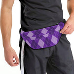 Purple Argyle Pattern Print Fanny Pack