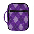 Purple Argyle Pattern Print Front Pocket Bible Bag