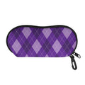 Purple Argyle Pattern Print Glasses Case