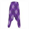 Purple Argyle Pattern Print Hammer Pants