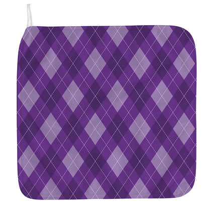 Purple Argyle Pattern Print Hand Towel
