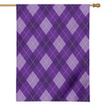 Purple Argyle Pattern Print House Flag