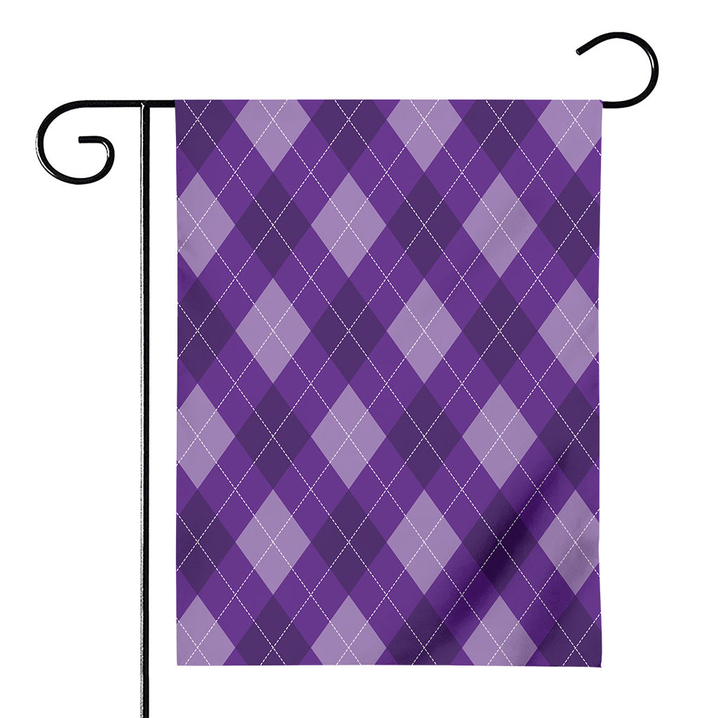 Purple Argyle Pattern Print House Flag