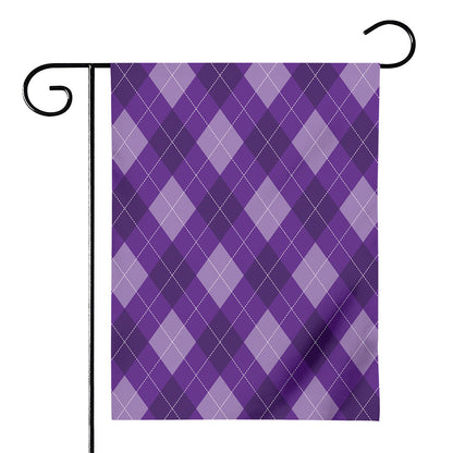Purple Argyle Pattern Print House Flag