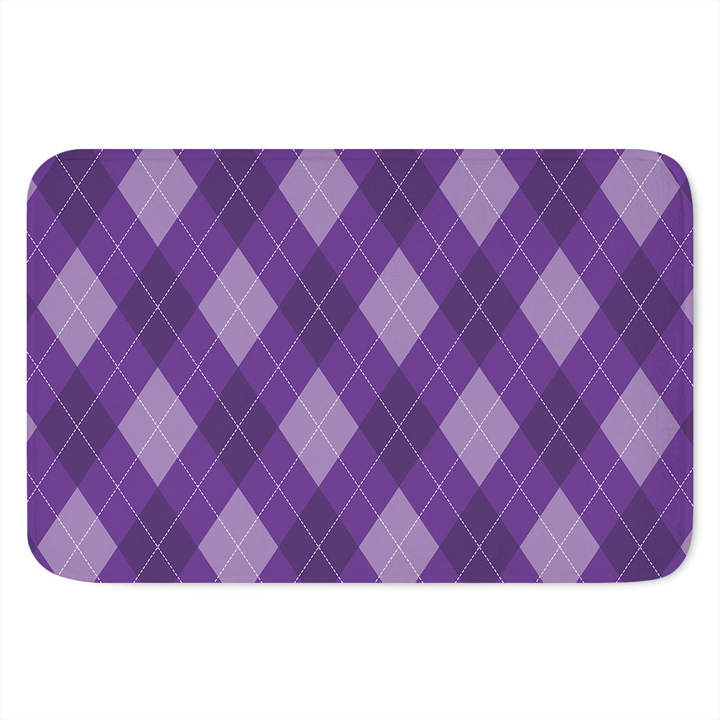 Purple Argyle Pattern Print Indoor Door Mat