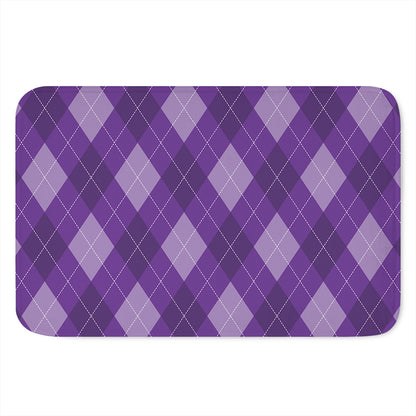 Purple Argyle Pattern Print Indoor Door Mat