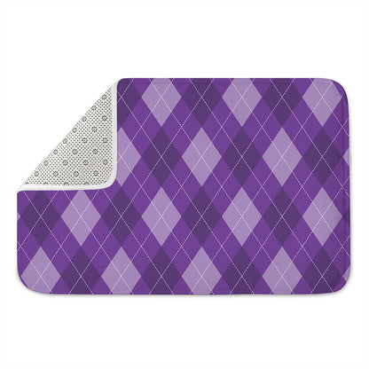 Purple Argyle Pattern Print Indoor Door Mat