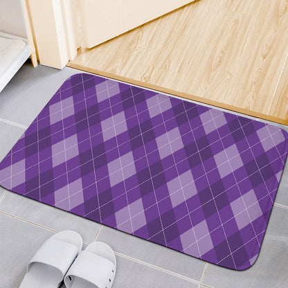 Purple Argyle Pattern Print Indoor Door Mat