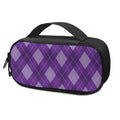 Purple Argyle Pattern Print Portable Cooler Travel Case