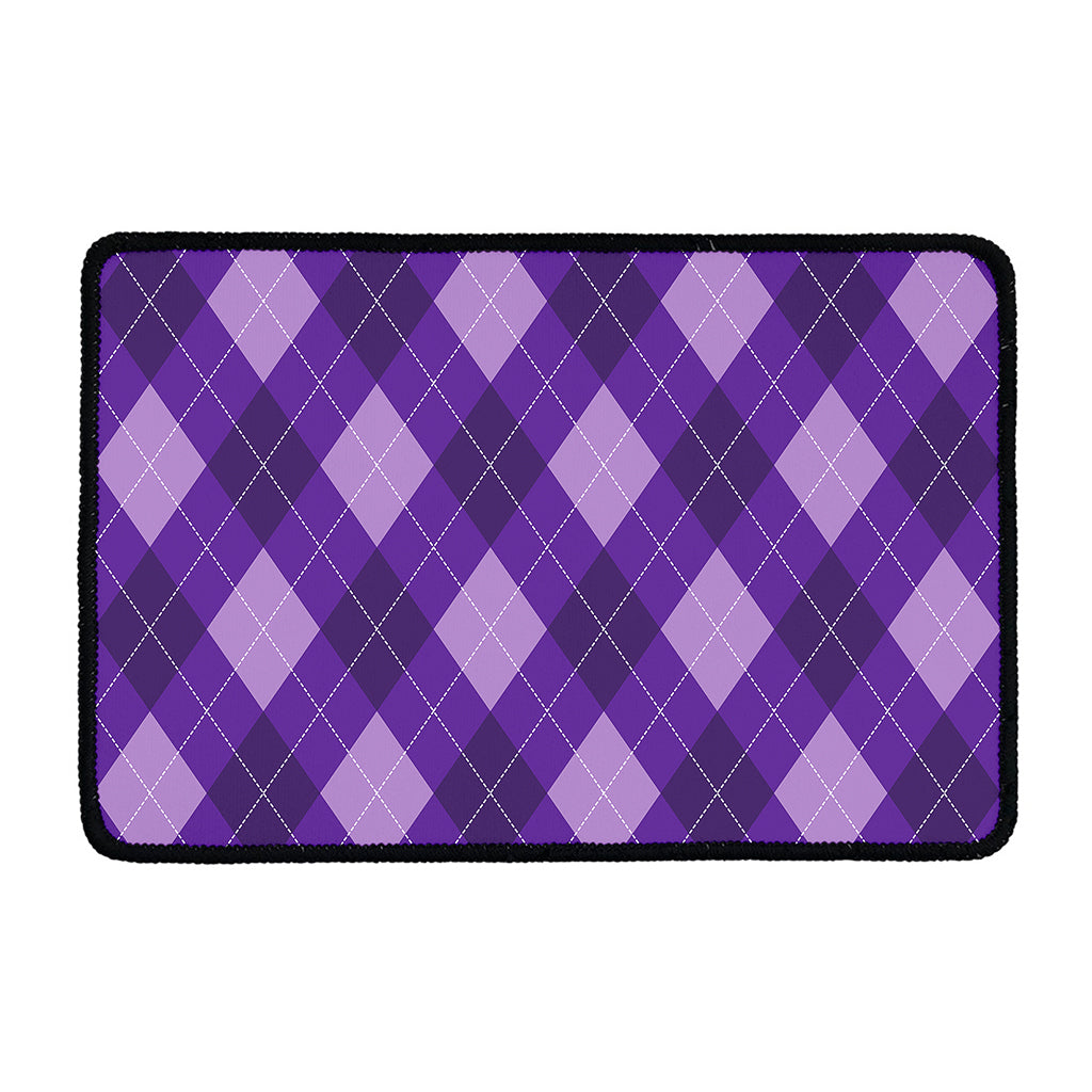 Purple Argyle Pattern Print Kitchen Mat