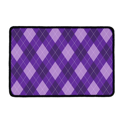 Purple Argyle Pattern Print Kitchen Mat