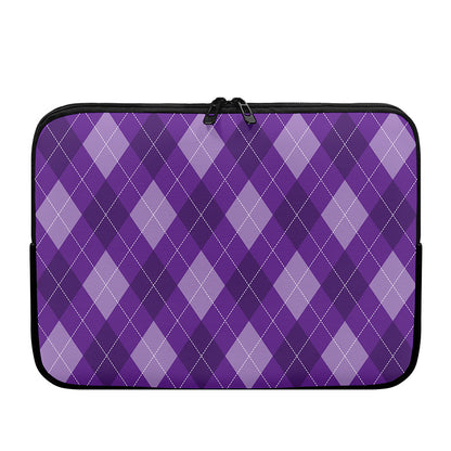 Purple Argyle Pattern Print Laptop Sleeve