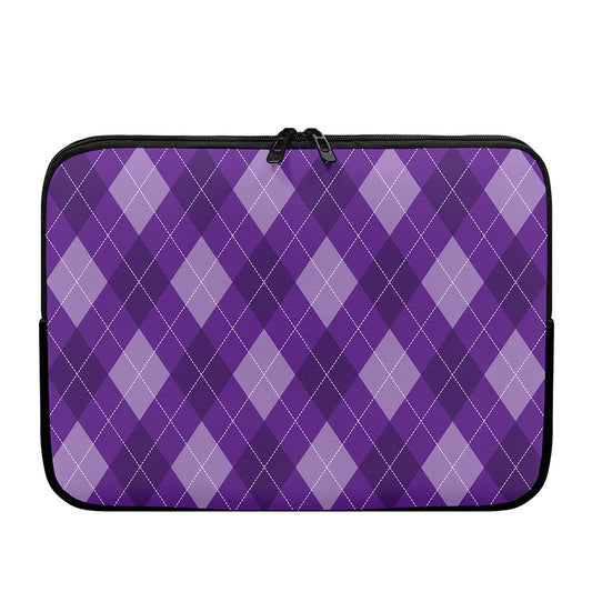 Purple Argyle Pattern Print Laptop Sleeve