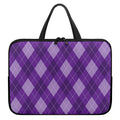 Purple Argyle Pattern Print Laptop Sleeve With Handle