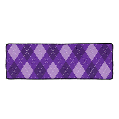 Purple Argyle Pattern Print Long Kitchen Mat