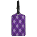 Purple Argyle Pattern Print Luggage Tag