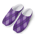 Purple Argyle Pattern Print Mesh Casual Shoes
