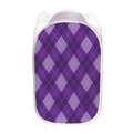 Purple Argyle Pattern Print Mesh Laundry Hamper