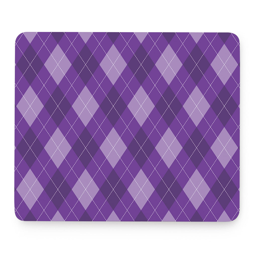 Purple Argyle Pattern Print Mouse Pad