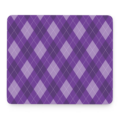 Purple Argyle Pattern Print Mouse Pad