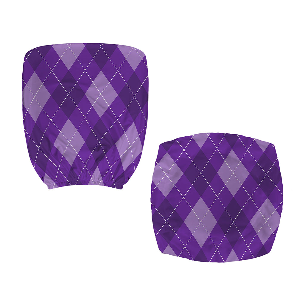 Purple Argyle Pattern Print Office Chair Cover