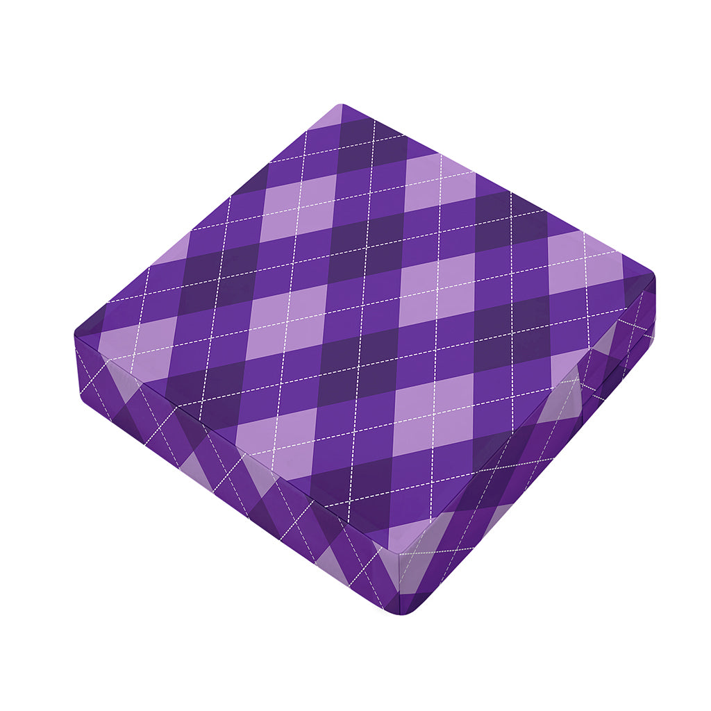Purple Argyle Pattern Print Outdoor Seat Cushion Cover