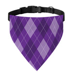 Purple Argyle Pattern Print Over The Collar Dog Bandana