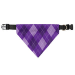Purple Argyle Pattern Print Over The Collar Dog Bandana