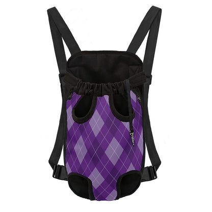 Purple Argyle Pattern Print Pet Carrier Backpack