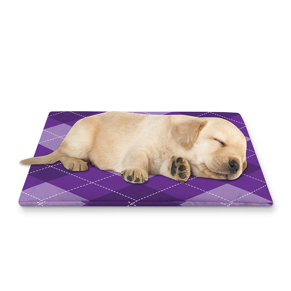 Purple Argyle Pattern Print Pet Cooling Mat Cover