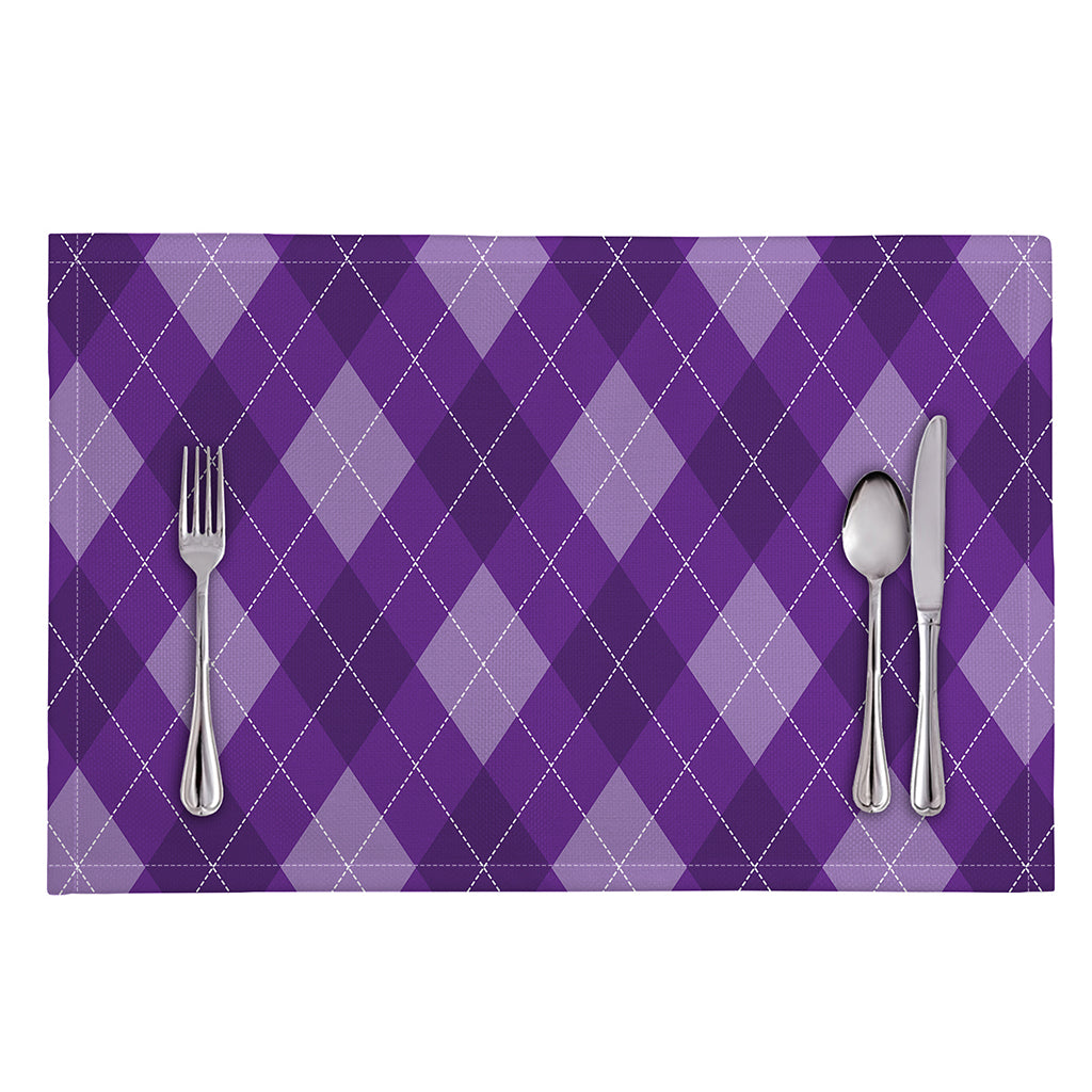 Purple Argyle Pattern Print Placemat