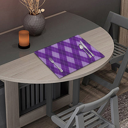 Purple Argyle Pattern Print Placemat