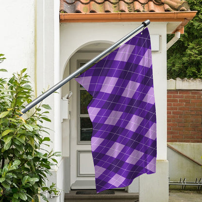 Purple Argyle Pattern Print Polyester Flag