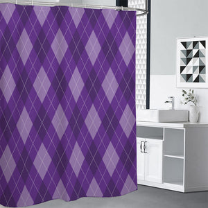 Purple Argyle Pattern Print Premium Shower Curtain