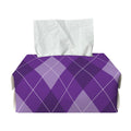 Purple Argyle Pattern Print Rectangle Tissue Box Cover