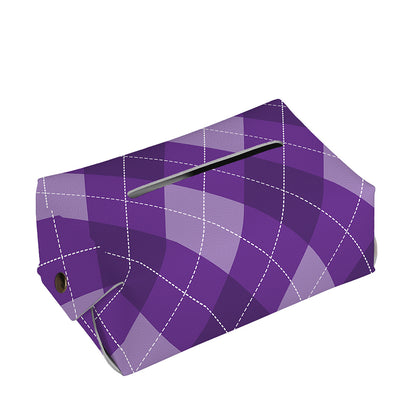 Purple Argyle Pattern Print Rectangle Tissue Box Cover