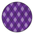 Purple Argyle Pattern Print Round Floor Mat