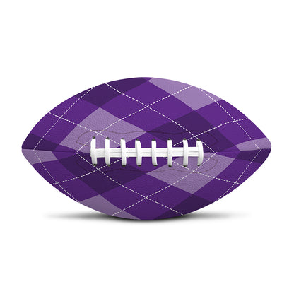 Purple Argyle Pattern Print Rugby Ball