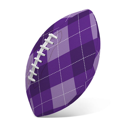Purple Argyle Pattern Print Rugby Ball