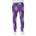 Purple Argyle Pattern Print Scuba Joggers
