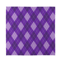 Purple Argyle Pattern Print Silk Bandana