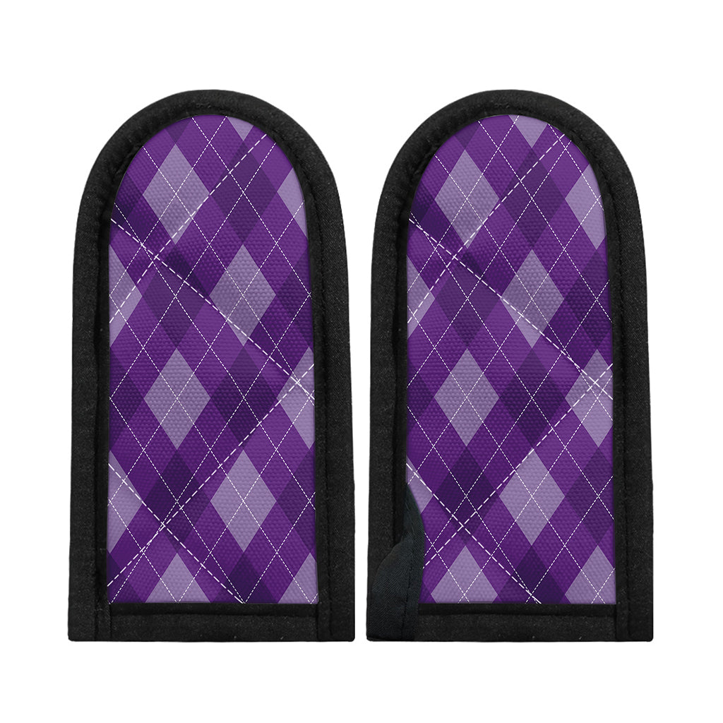 Purple Argyle Pattern Print Skillet Handle Cover