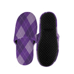 Purple Argyle Pattern Print Slippers