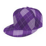 Purple Argyle Pattern Print Snapback Cap