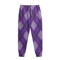 Purple Argyle Pattern Print Sweatpants