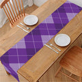 Purple Argyle Pattern Print Table Runner