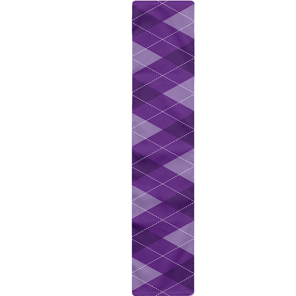 Purple Argyle Pattern Print Table Runner