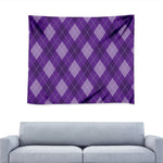 Purple Argyle Pattern Print Tapestry