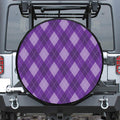 Purple Argyle Pattern Print Tire Cover